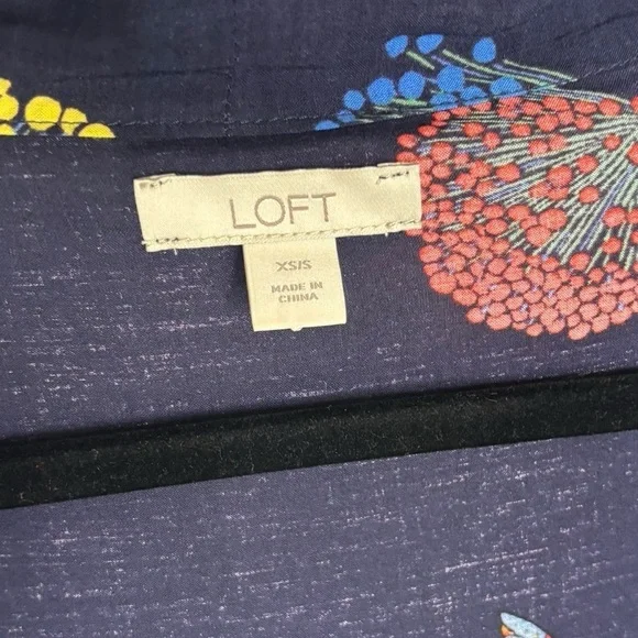 Loft Hummingbird Floral Lightweight Open Front Oversized Flowy Top Size XS/S - Picture 2 of 9